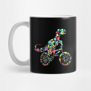 Polka Dot T Rex Dinosaur riding bicycle Dot Day Mug